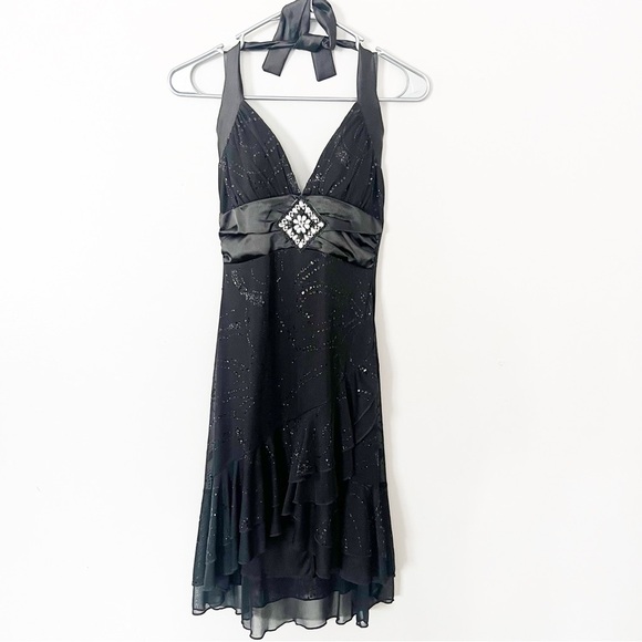 Vintage Y2K Taboo Dark Fairy Babydoll Dress Sparkly Whimsigoth Small Prom Black - Picture 16 of 16